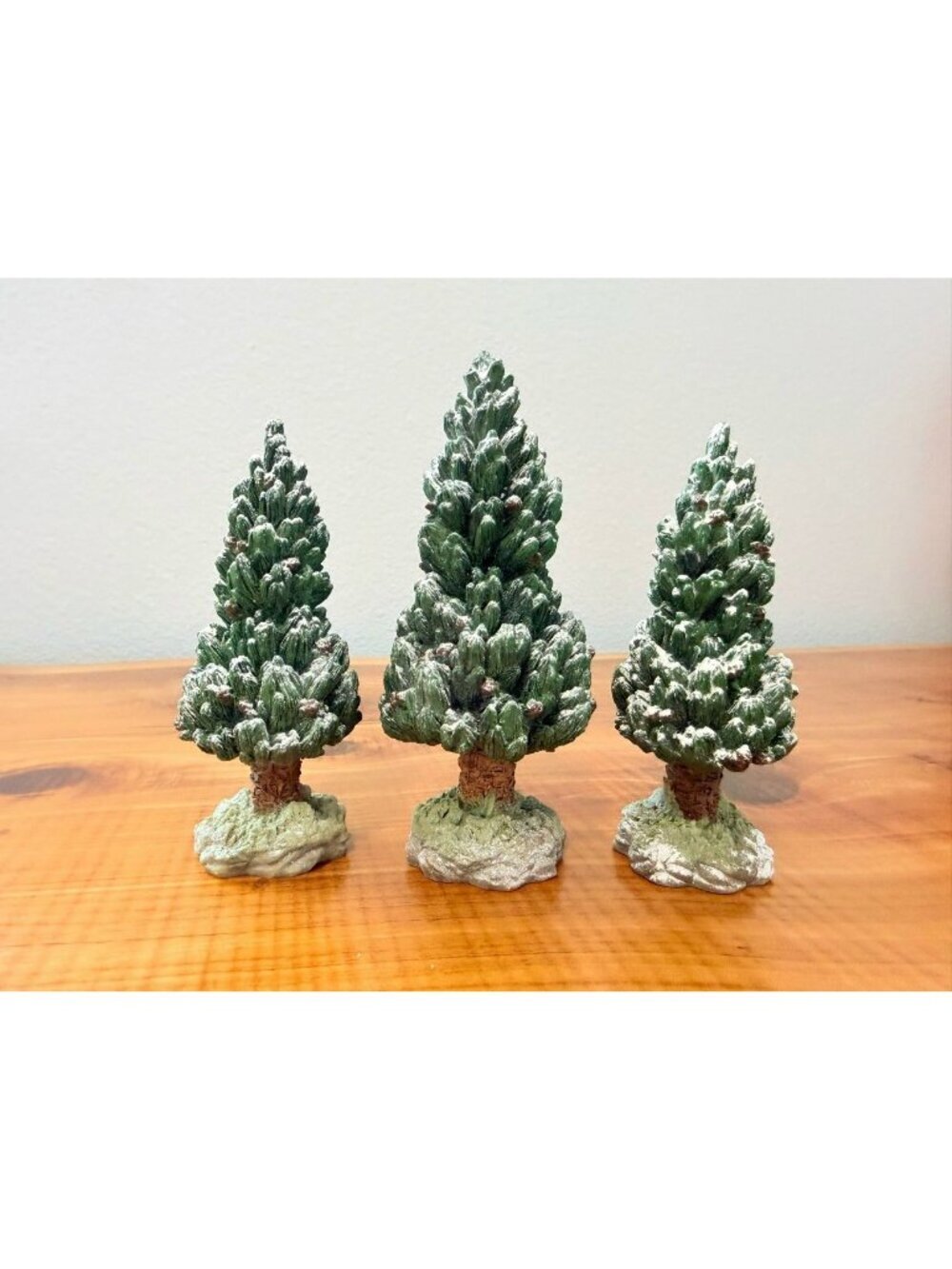 Department 56 Vintage Lot of 3 Village Accessory Snowy Christmas Tree